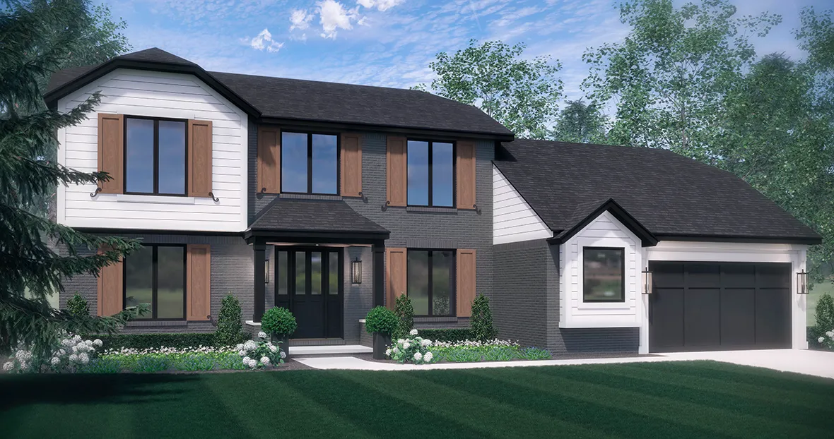 3D Rendering Gardner New House for Sale Diamond Building Front of House